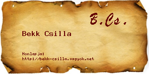 Bekk Csilla névjegykártya